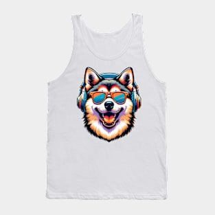 Shikoku Smiling DJ with Headphones and Sunglasses Tank Top